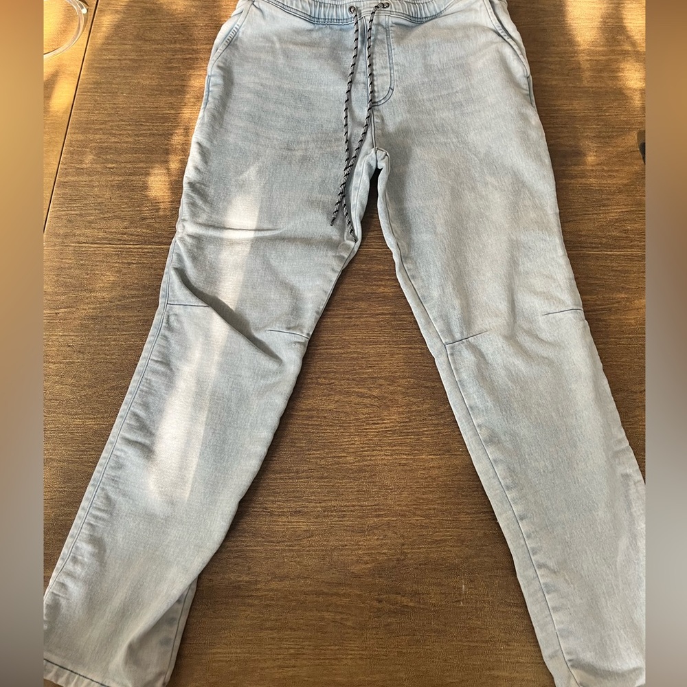 Brixton Light Wash Jogger Pants - LRG - Light indigo